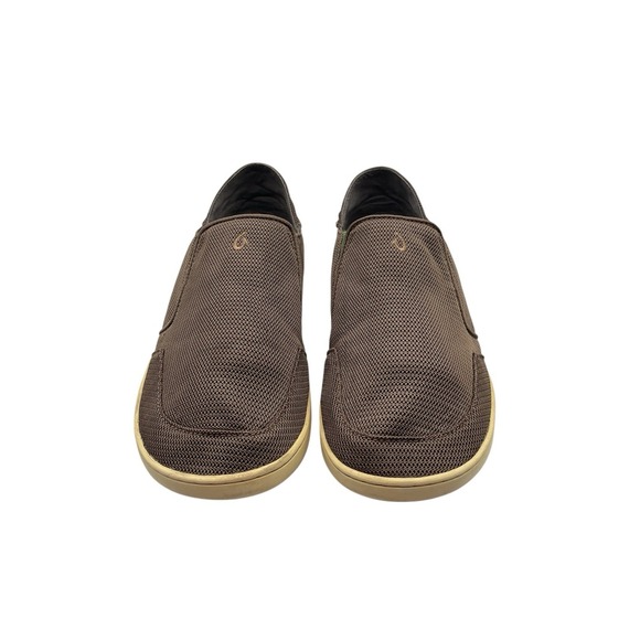 OLUKAI Nohea Mesh Size 10 Slip -On Shoes Casual‎ Charcoal / Orange Men's - Picture 1 of 9